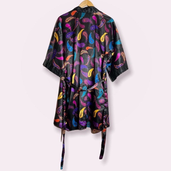 Vintage 90s J.O Intimates Paisley Print Chemise Nightgown and Robe Set - Picture 5 of 6